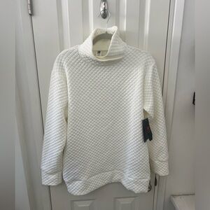 NWT New Balance pullover high neck quilted white sweater - size M